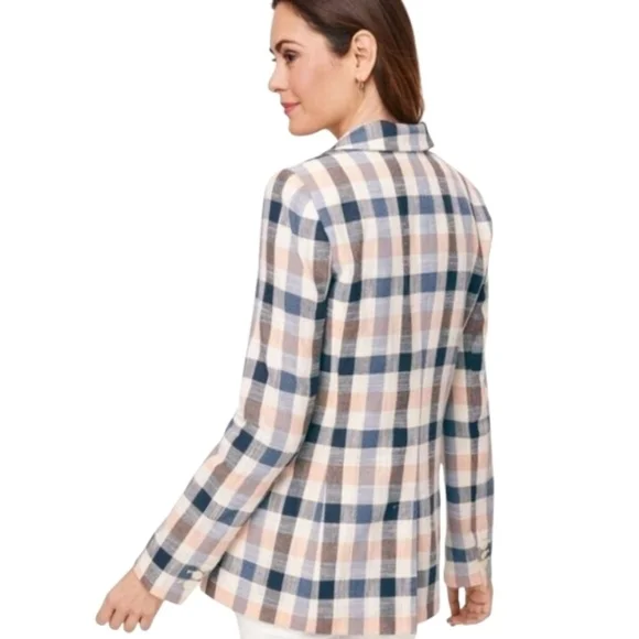 NWT Talbots Vivid Plaid Blazer Jacket Preppy Womens Size Petite 2P - Picture 8 of 13